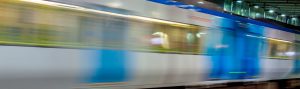 Picture of train passing through station