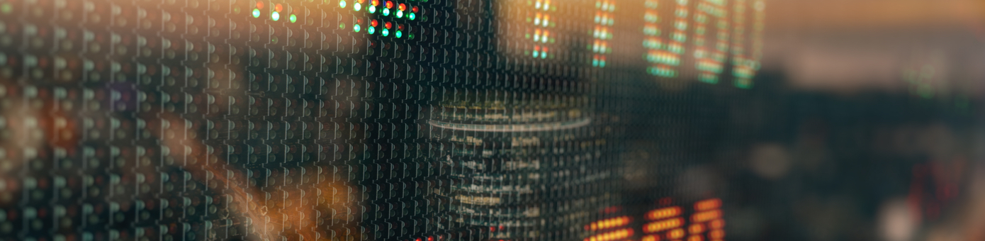 Close up of stock exchange screen